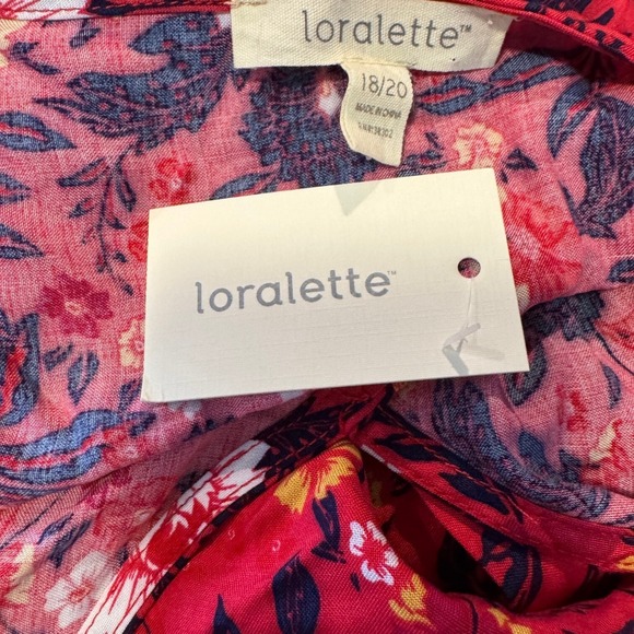 LORALETTE Valerie Border Women's Maxi Dress‎ 2XL 18/20 Magenta Floral Flowy NEW - Picture 10 of 13